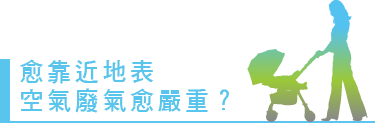愈靠近地表空氣廢氣愈嚴重?